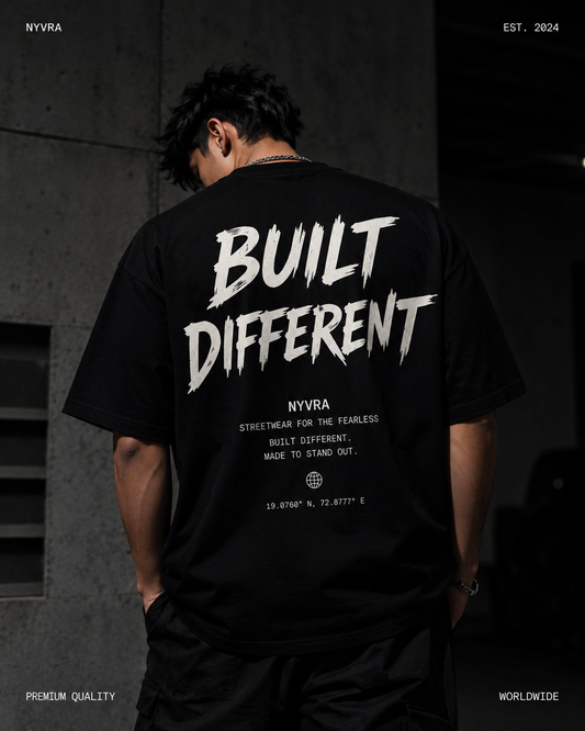 Built Different Oversized Tee – Black