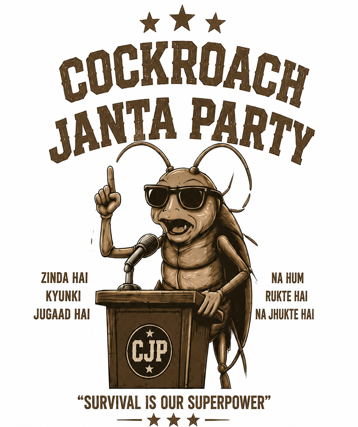 Cockroach Janta Party Classic Tee — White