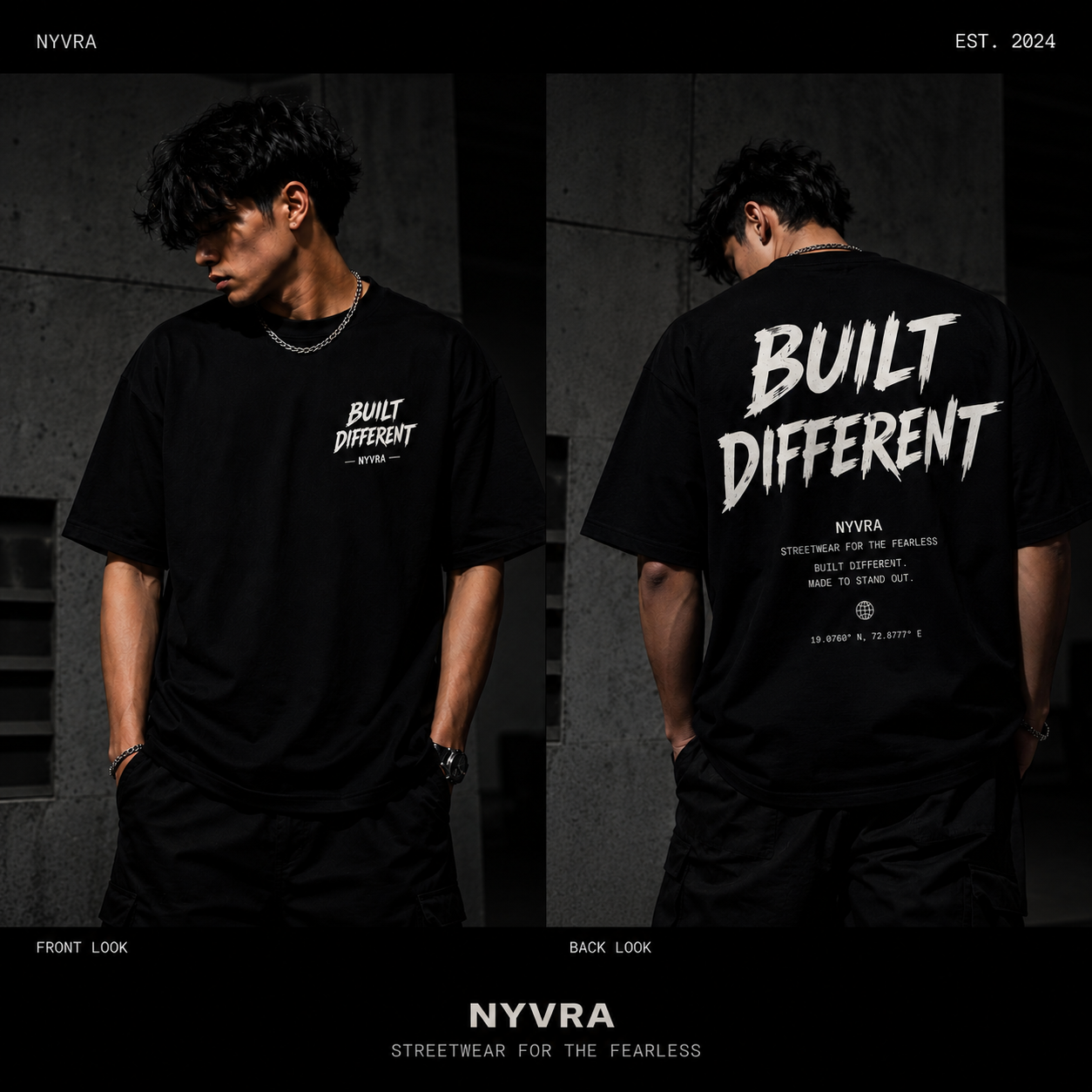 Built Different Oversized Tee – Black