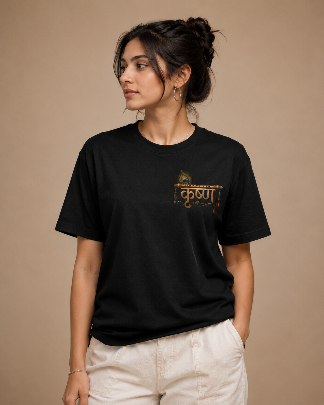 NYVRA Radha Krishna Divine Couple Combo T-Shirts | Spiritual Aesthetic Matching Tees for Men & Women