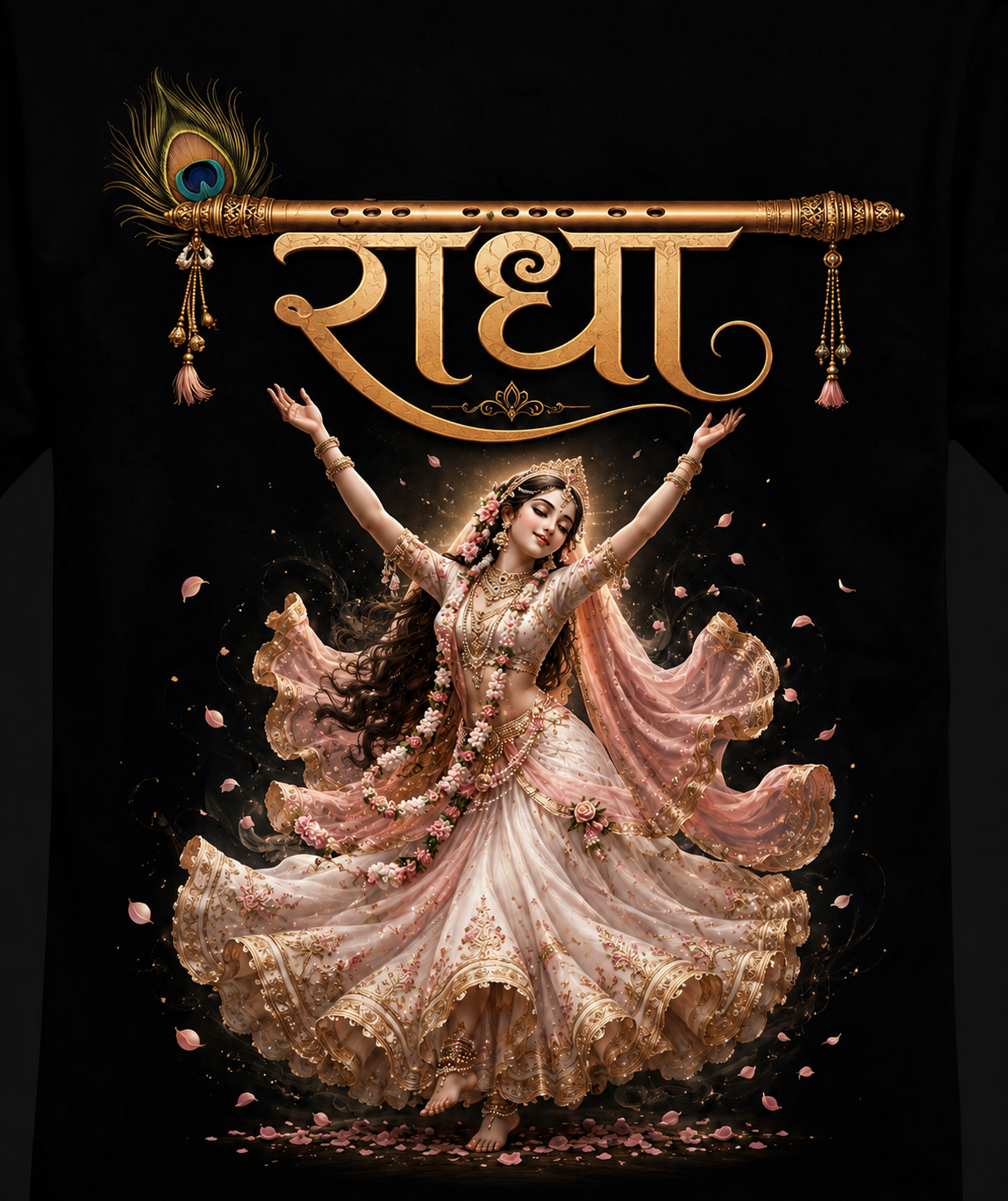 NYVRA Radha Krishna Divine Couple Combo T-Shirts | Spiritual Aesthetic Matching Tees for Men & Women