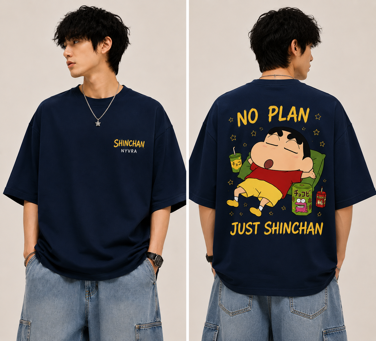 NYVRA Shinchan Oversized T-Shirt – No Plan Just Shinchan Edition