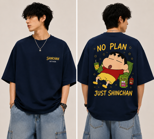NYVRA Shinchan Oversized T-Shirt – No Plan Just Shinchan Edition